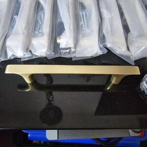 Brushed Brass Cabinet Pulls Handles 5 Inch - 10 Pack